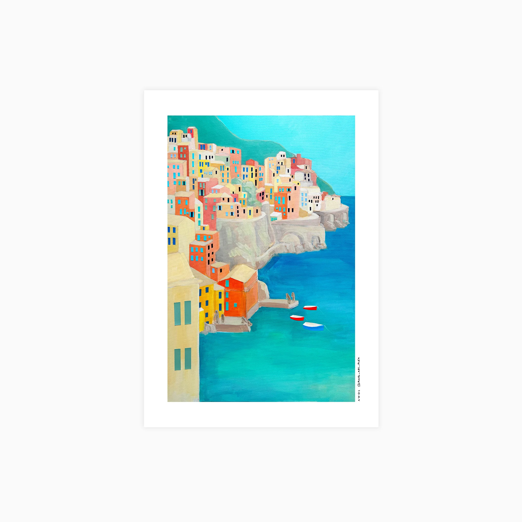 Cinque Terre & Amalfi Coast Travel Poster
