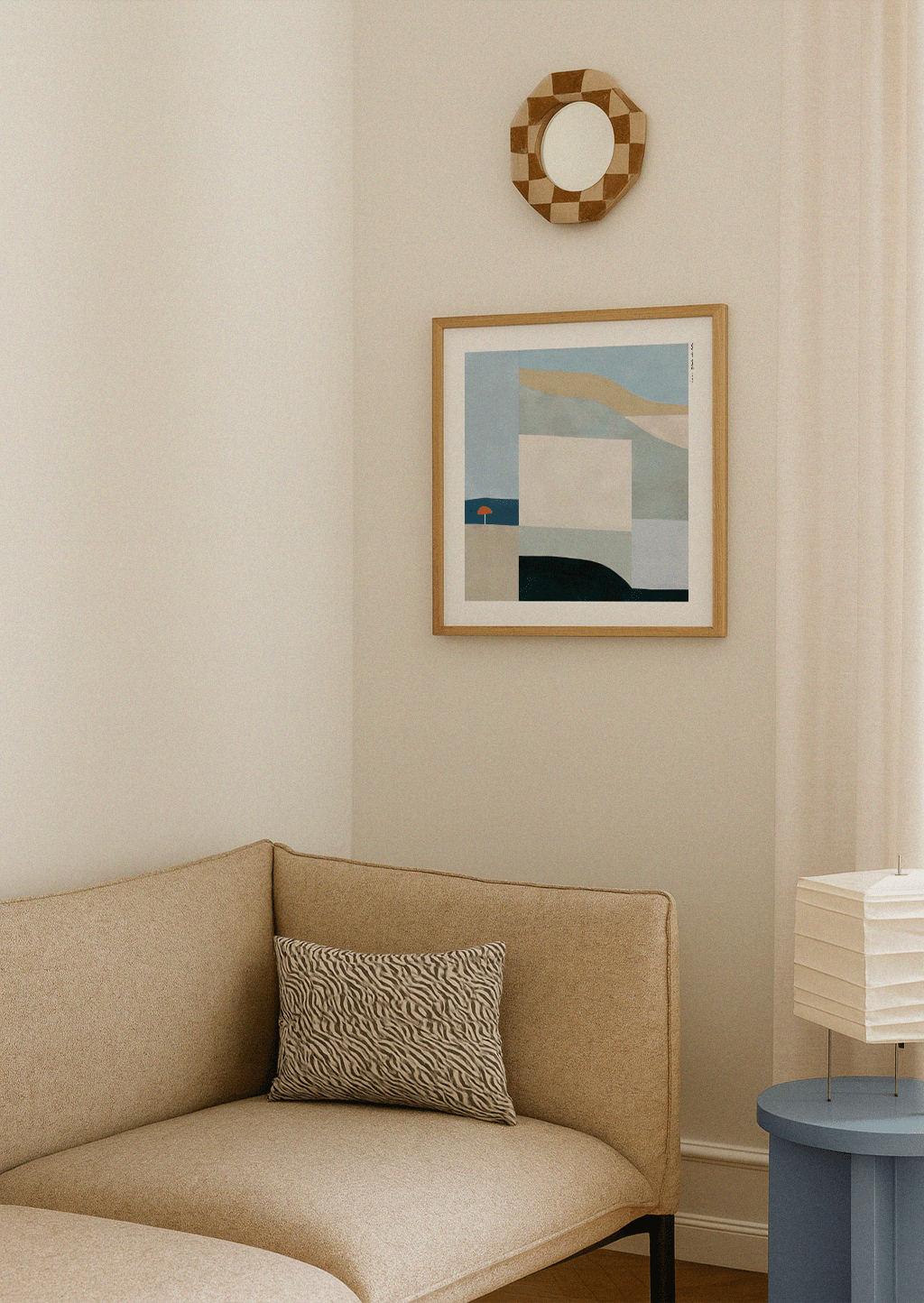 Coastal Summer Abstract – Red Umbrella Poster