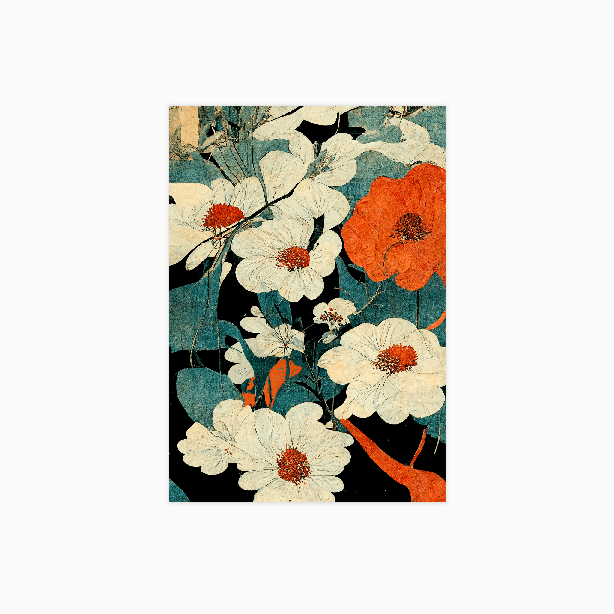 Asian Flowers Poster