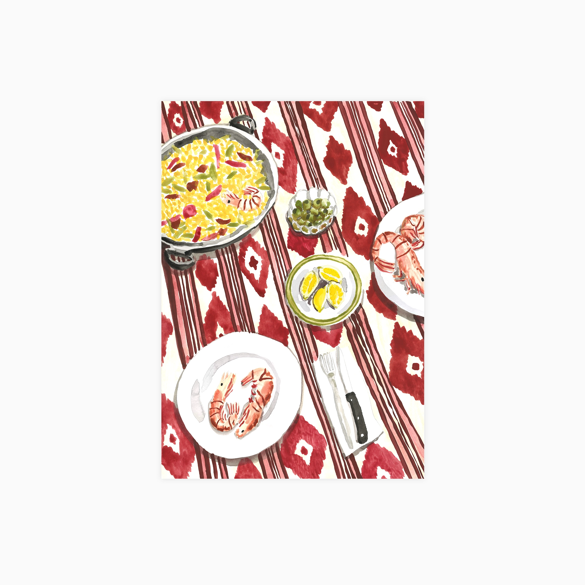 Mediterranean Paella Table Poster