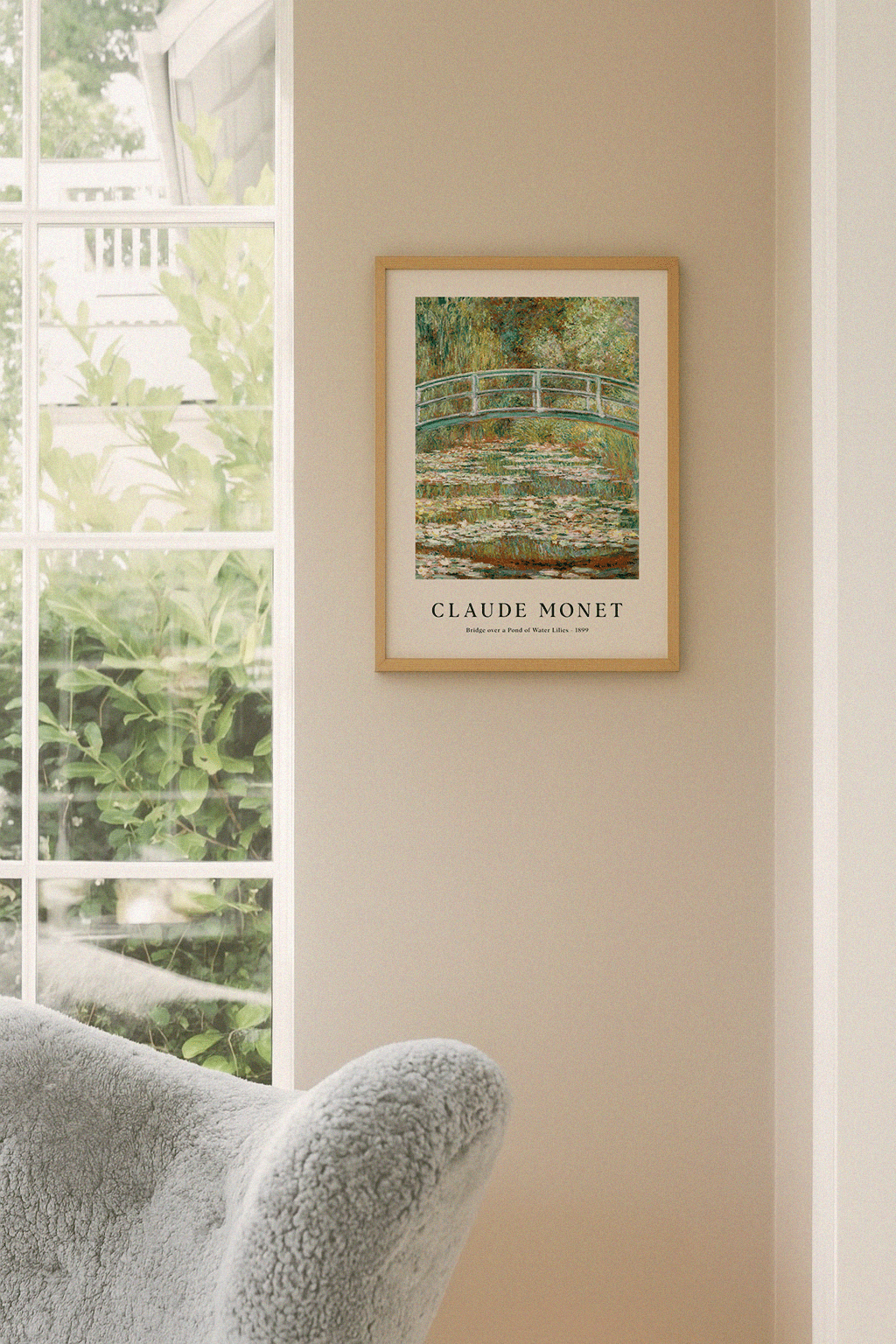 Bridge Over a Pond of Water Lilies Poster